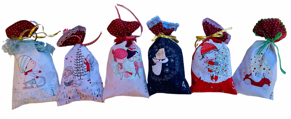 Fabric Advent Calendar Bag Panels Dr. S and the Grumpy Green Guy Collection