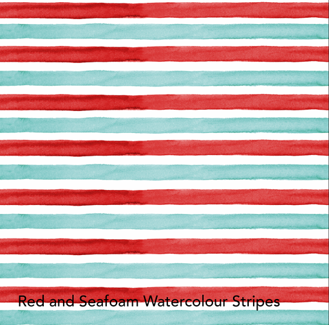 Fabric Red and Seafoam Watercolor Stripes