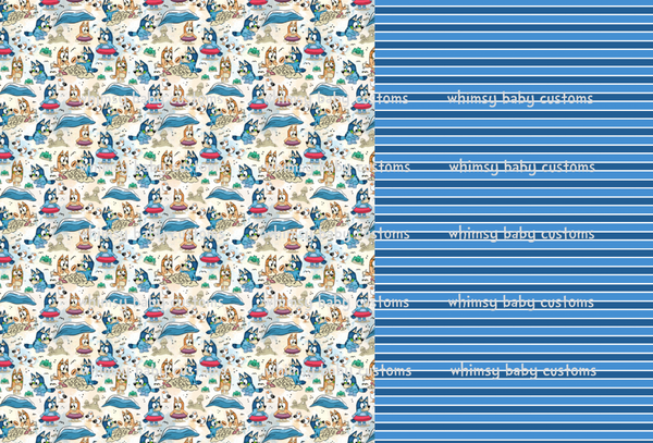 Monthly Group Preorder - Fabric Blue Heeler at the Beach Half and Half