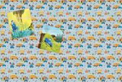 Fabric LBT Time for School Main on BLUE