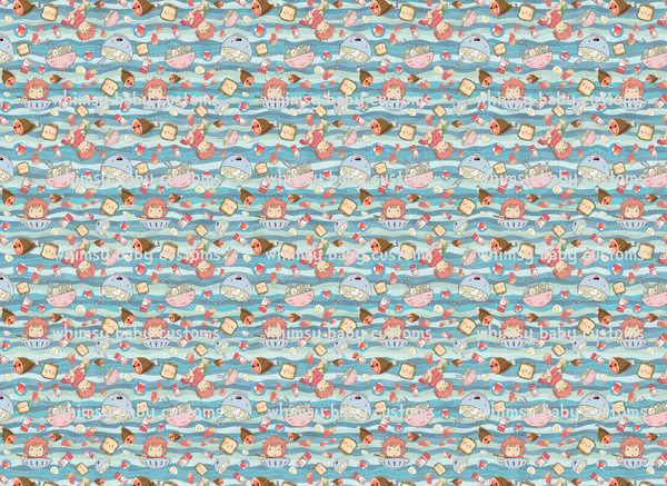 Yo Pon Fish Loves Ramen Fabric