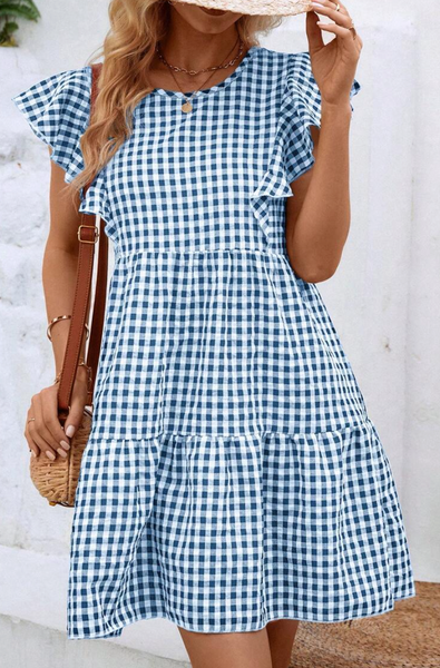 Blue Gingham on Woven