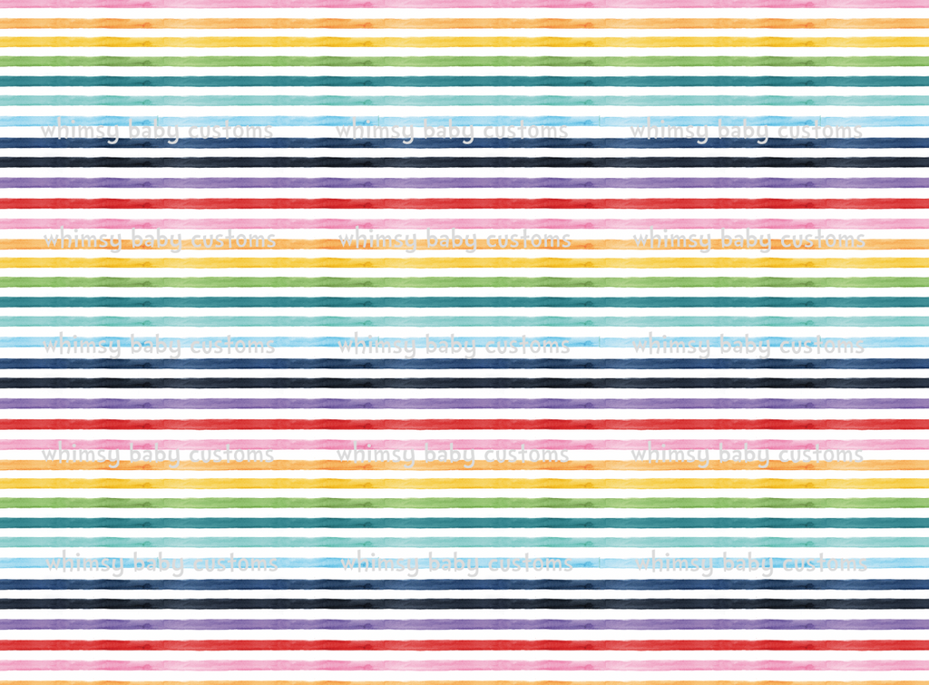 Fabric Watercolour Rainbow Stripes