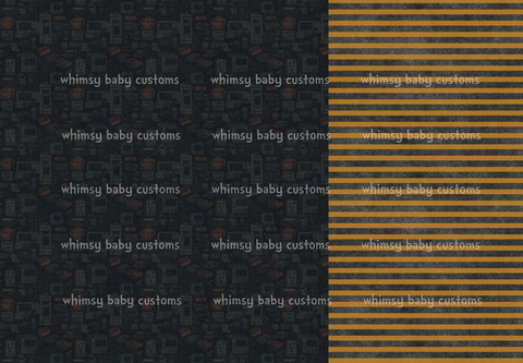 Half and Half Fabric Grunge Gamer and Stripes
