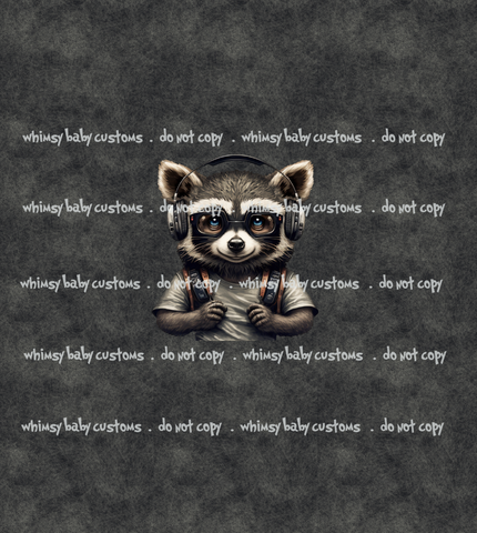 October 2023 Preorder - Child Panel Cool Racoon with Headphones