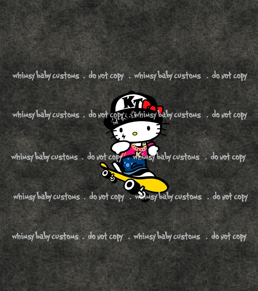 654 Child Panel Skater Cartoon Kitty