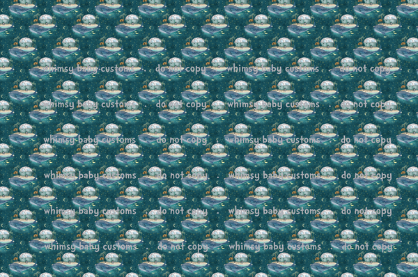 Monthly Group Preorder -  Watercolor Whale and Camper Main Print Fabric
