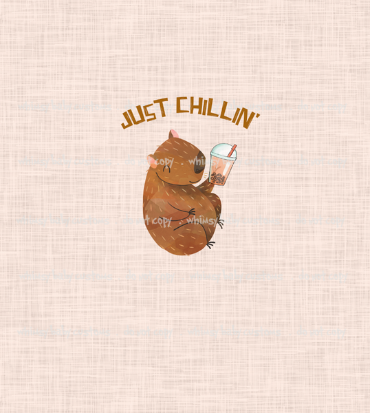 Flash Halloween / Fall Preorder 2024: Fabric Beige Linen Background (Capybara Print)