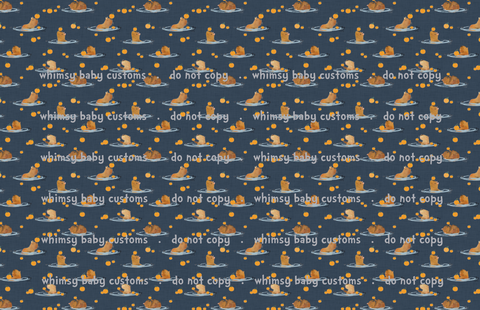 Flash Halloween / Fall Preorder 2024: Fabric Capybara on Navy
