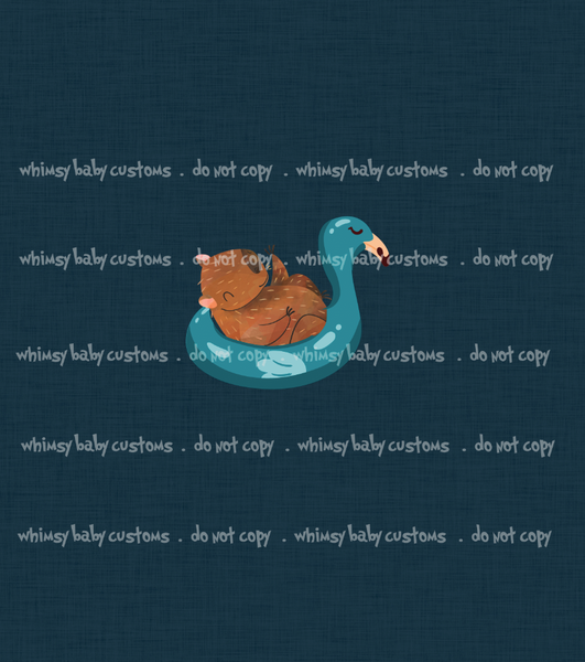 Flash Halloween / Fall Preorder 2024: Fabric Navy Linen Coordinate (Capybara)