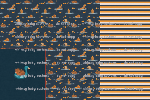 Flash Halloween / Fall Preorder 2024: Rapport Capybara on Blue Floatie (on Navy)