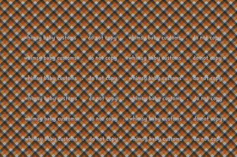 Flash Halloween / Fall Preorder 2024: Fabric Fall Orange and Grey Plaid