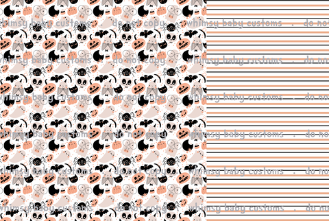 Flash Halloween / Fall Preorder 2024: Half and Half Fabric Kawaii Halloween Elements