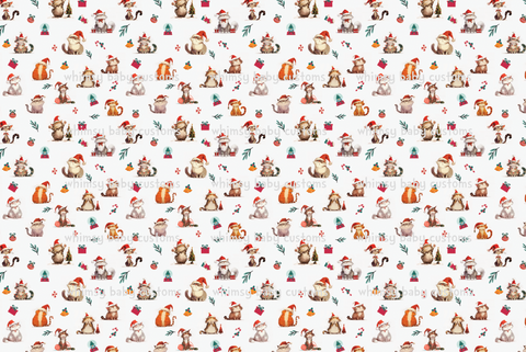 September 2025 Preorder - Fabric Christmas Silly Cats