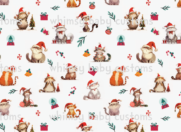 September 2025 Preorder - Fabric Christmas Silly Cats