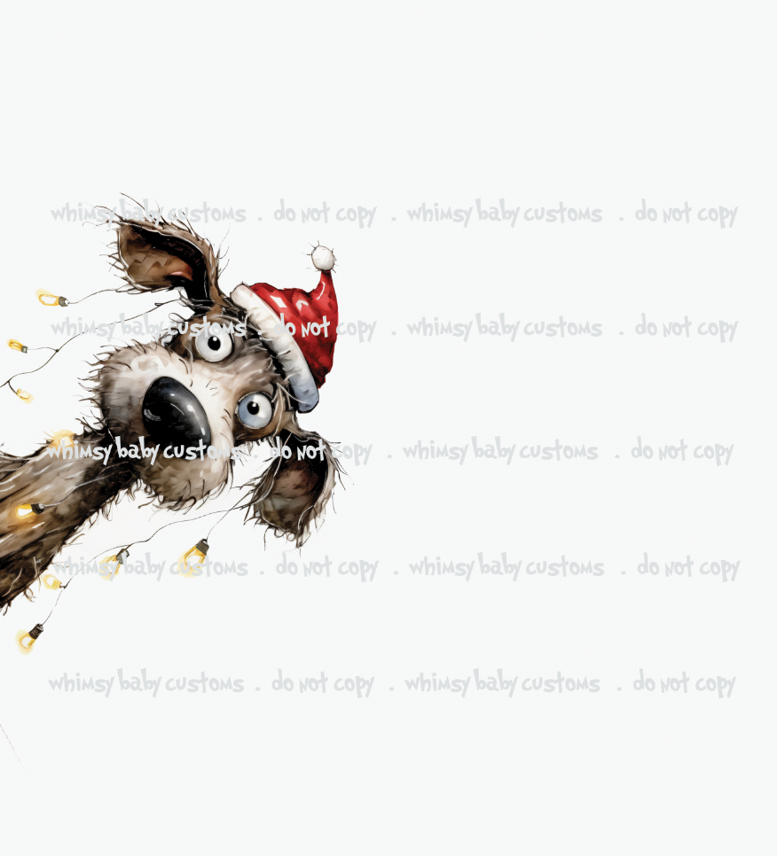 Child Panel Christmas Silly Christmas Dog Sideways