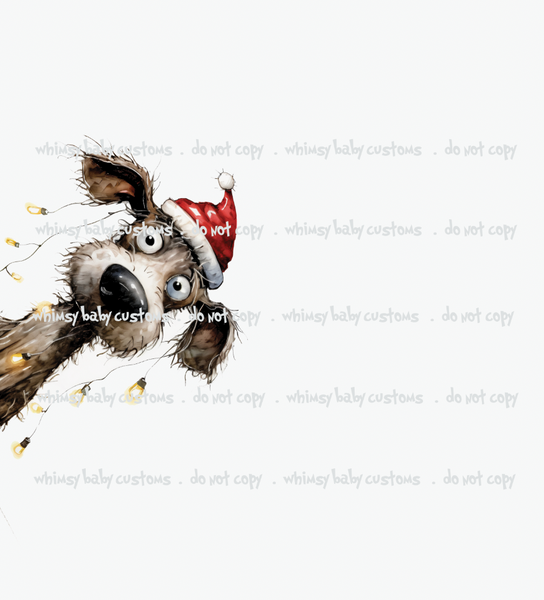 Child Panel Christmas Silly Christmas Dog Sideways