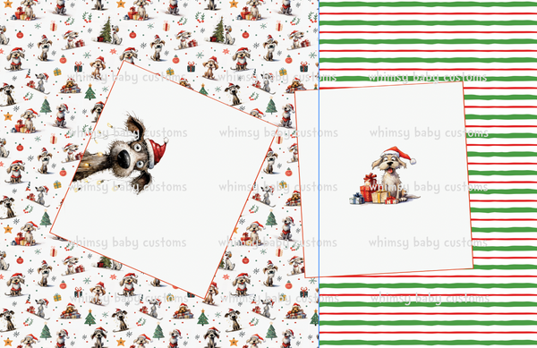 Child Panel Christmas Silly Christmas Dog with Presents