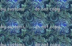 Fabric Mermaid Hair Blue Green