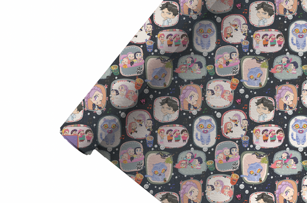 September 2025 Preorder -  Fabric Korean Music Movie Chibi Characters in Frames