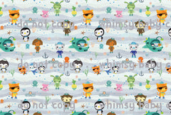 Fabric 8 Sea Characters ON VARIOUS BASES