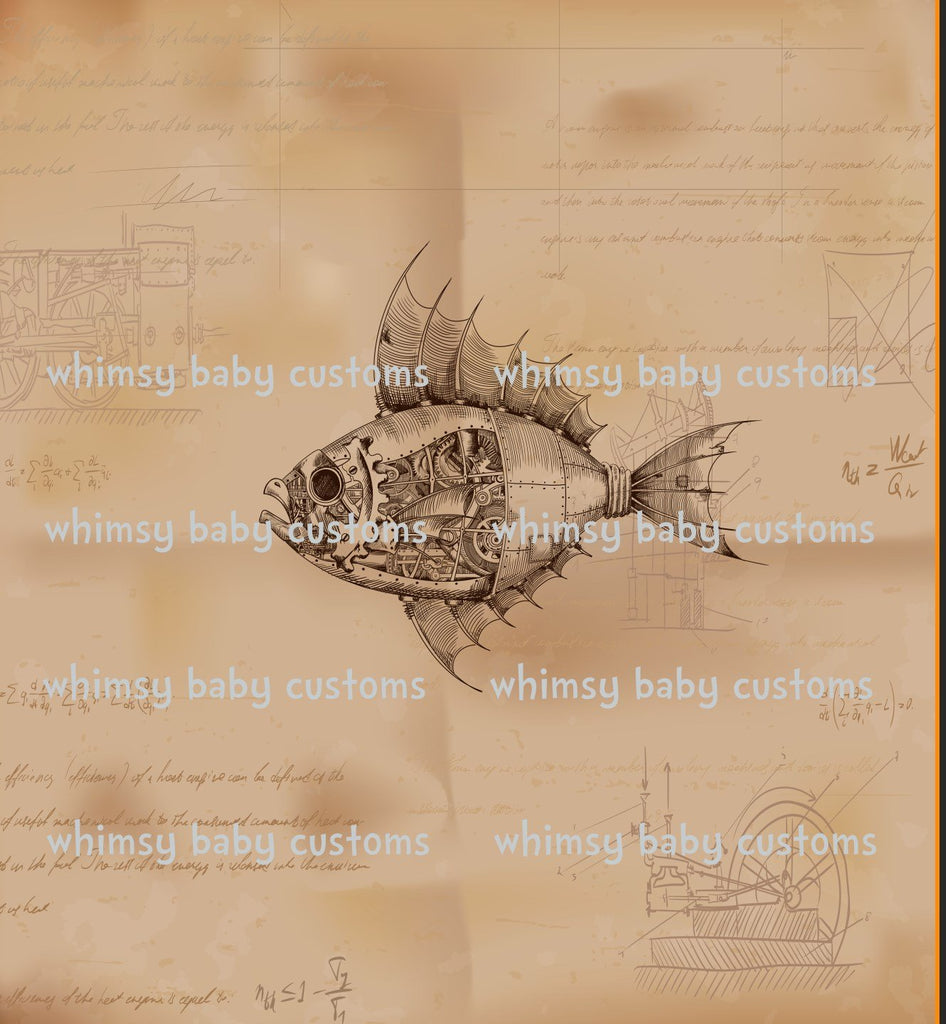 505 Steampunk Fish Child Panel