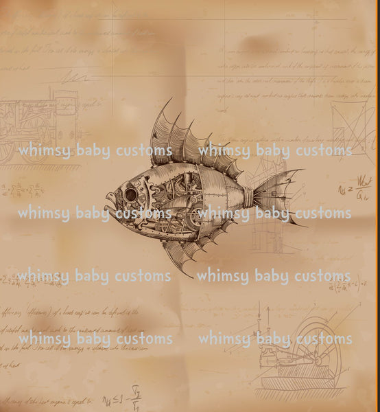 505 Steampunk Fish Child Panel