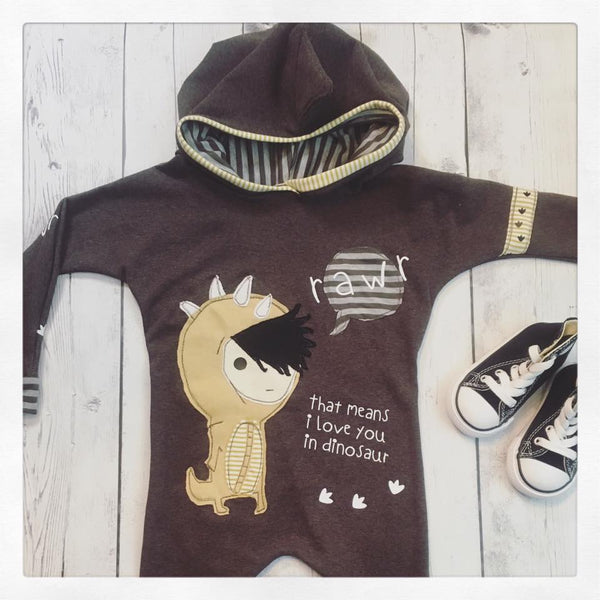 Dino Boy (Rawr Means I Love You) Applique Tutorial Only