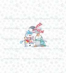 Child Panel Snowman with Penguins