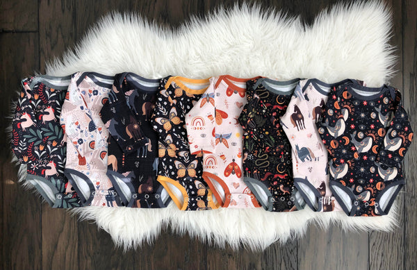 Boho Horses on Beige Fabric