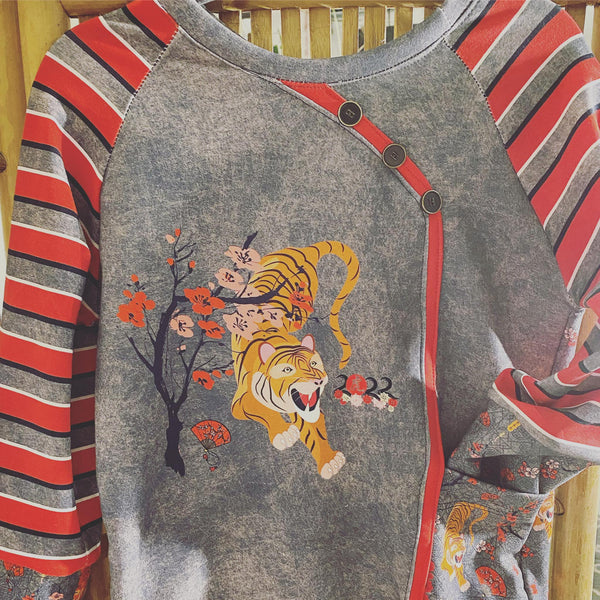 368 Child Panel Lunar New Year of the Tiger (on Light Grunge Grey)