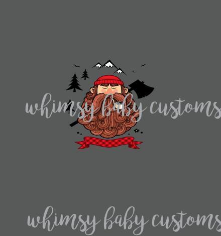 473 Lumberjack Man with Axe Panel DARK GREY