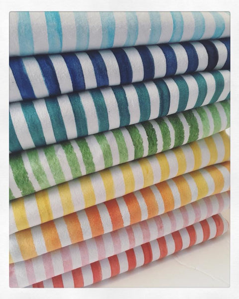 Watercolour PIN Stripes Green On Various Bases