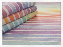 Pastel Watercolour Stripes Rainbow Fabric on WOVEN