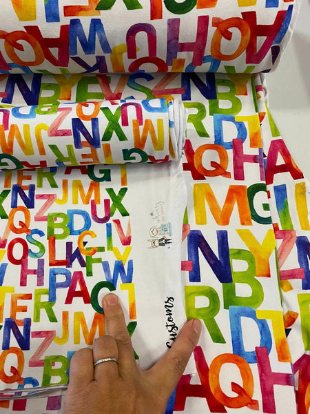 Fabric HC Alphabet (Small Scale) On White
