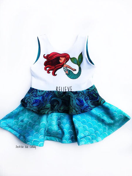 513 Believe Mermaid Child Panel (Redhead)