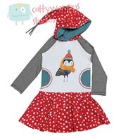 530 Owl With Scarf and Beanie Child Panel