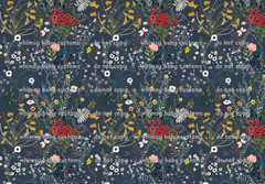 April 2026 Preorder - Fabric Wildflowers on Navy