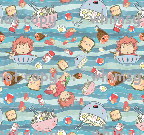Fabric Pon Fish Loves Ham