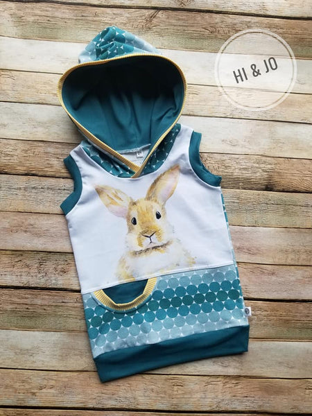 A1062 Watercolour Bunny Rabbit Adult/Romper Panel