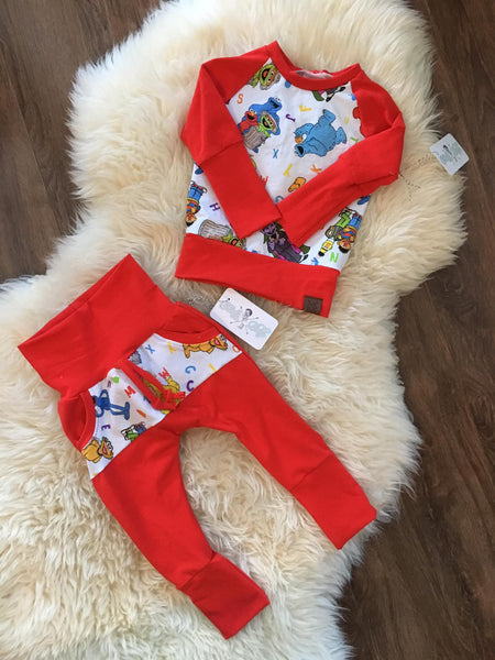 868H Child Panel SS ABC 123 on Heather