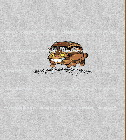 C095H Child Panel Meow Bus on Heather Grey (MNT)