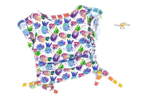 Fabric Watercolour Pineapples (on white)