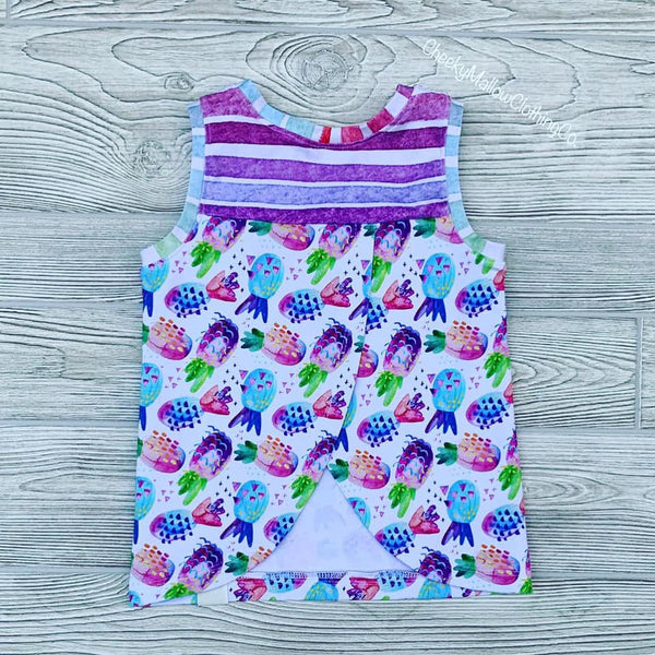 Fabric Watercolour Pineapples (on white)