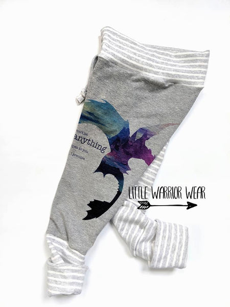 C030H Child Panel Dragon Tooth Silhouette on Heather Grey (HHTYD)