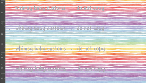 Fabric Pastel Watercolour Rainbow PIN Stripes 0.5cm wide