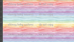 Fabric Pastel Watercolour Rainbow PIN Stripes 0.5cm wide
