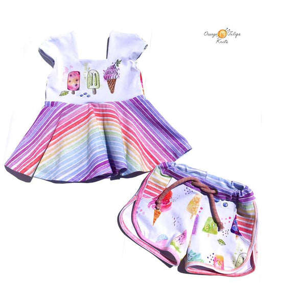Fabric Pastel Watercolour Rainbow Stripes