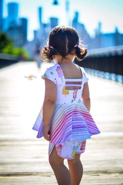 Fabric Pastel Watercolour Rainbow Stripes