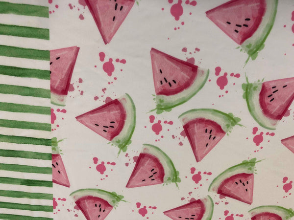 Swim Watercolour Watermelon and Stripes Half and Half